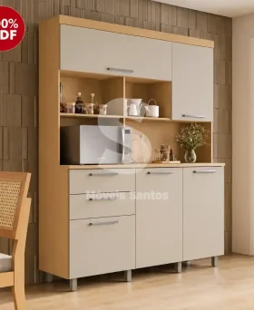 KIT 5P 2G NESHER NOBREZA 160CM CARVALHO/GREIGE 500973