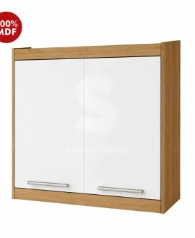 ARMARIO NESHER 2P ABRIR BURGUESA PREMIUM 80CM FREIJO / BRANCO 500545
