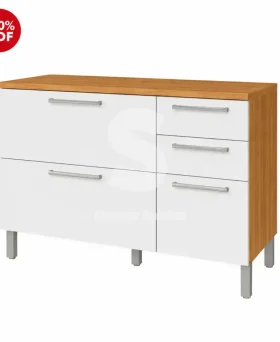 BALCAO NESHER 2P 3G BURGUESA PREMIUM 120CM FREIJO/BRANCO 500548