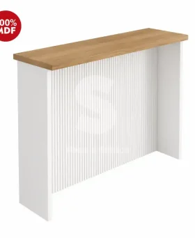 ILHA NESHER 120CM CANELADA BRANCO/NATURE 500702