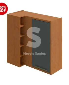 ARMARIO RONIPA CANTO 1P ABRIR SYRAH 80CM CASTANHO / CHUMBO