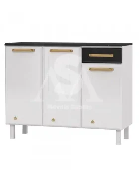 BALCAO TELASUL TRIPLO 1G C/ TAMPO DIAMANTE NEW SMART BRANCO / PRETO 81
