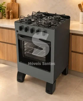 FOGAO 4B BRASLAR CARINA GLASS MESA VIDRO TITANIUM